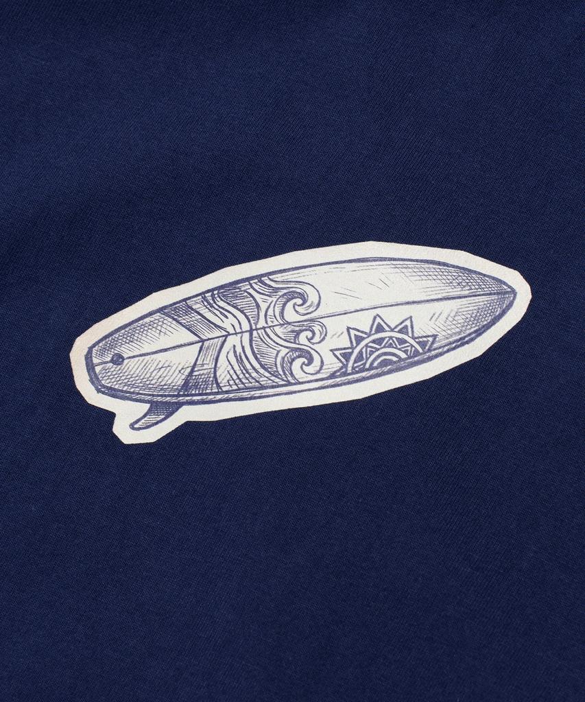 Wogseuaenko Surfboard Washed Short Sleeve T-Shirt (Navy)