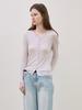 LE V-Neck Ribbed Button Top (Pale Blue)