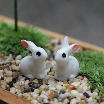 15 Stück Reizende Miniatur Mini Kaninchen Harz Garten Fee Ornament Blumentopf Heim Tierfigur Dekor