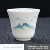 Hand-painted Teacup Suet Jade Tea Cup Master Cup Ceramic Small Teacup Kung Fu Teacup White Porcelain Single  Tea Cup