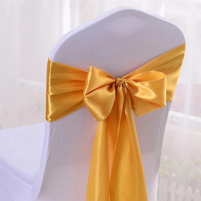 50 pieces / batch satin fabric chair cover bowknot decoration wedding party banquet Hotel celebration wholesale