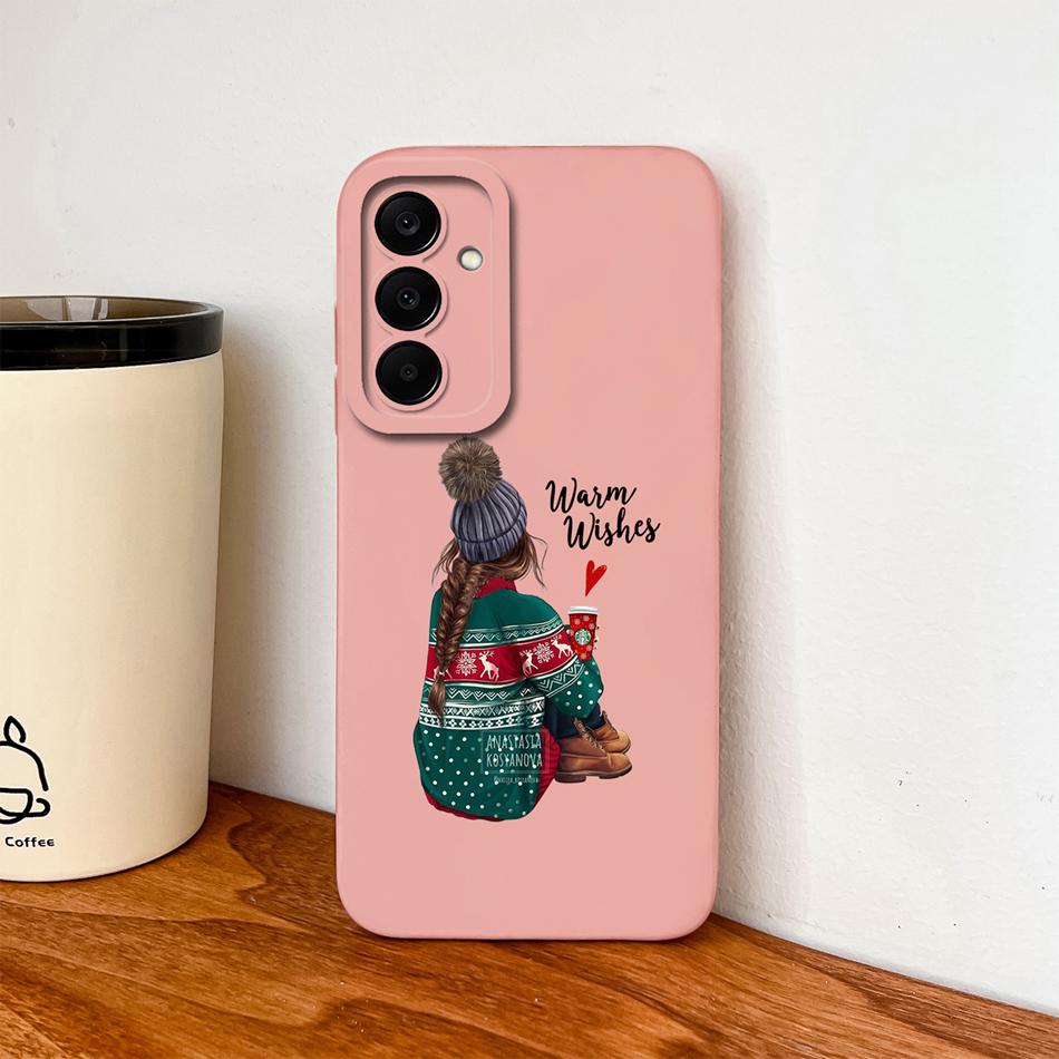 For Samsung Galaxy A37 A57 A17 A07 Phone Case Cute Astronaut Smooth Liquid Silicone Full Coverage Anti Drop Soft Durable Bumper