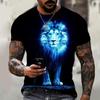 Summer Fashion Tiger/lion Domineering 3D Printed Personalized Cool Casual Street Style T-shirt
