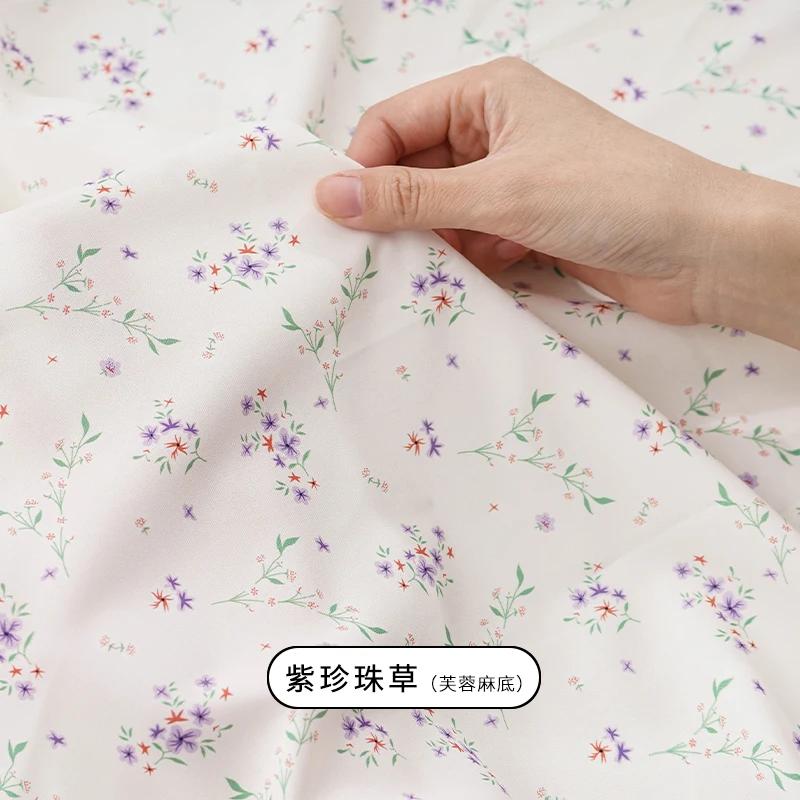 150x50cm/150x200cm Small Floral Printed Chiffon Fabric For Summer Women's Dresses Children's Clothing Handmade DIY Fabric TJ7500