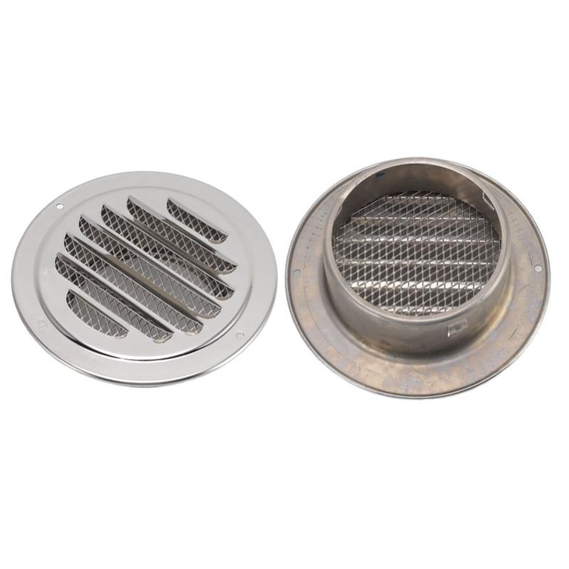 Air Ventilation Cover 304 Stainless Steel Round Exhaust Duct Grill Cap For Kitchen And Bathroom 100mm / 3.9in