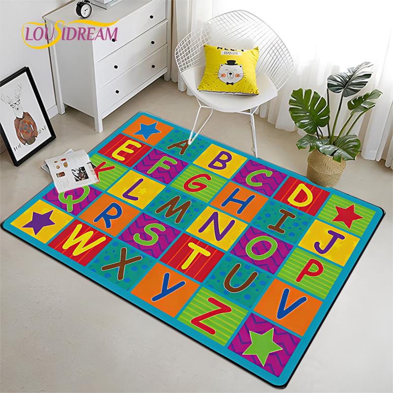 

IMIKEYA Дитячий ігровий килимок Колекція Playtime Алфавіт ABC Пори року Місяці Фрукти та Фігури Розвиваючий килим для ігрової кімнати Спальні 120*160cm