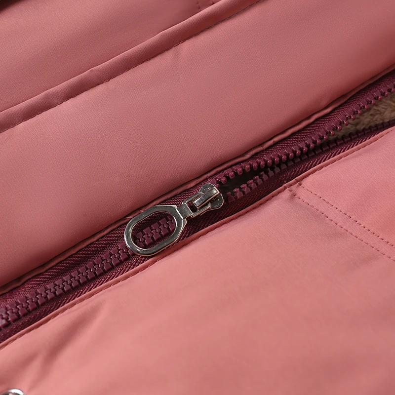 Winter Cotton Padded Jacket Hooded Solid Color Fleece Thick Parkas Warm Loose Long Overcoat Middle Aged Grandma Snow Coat
