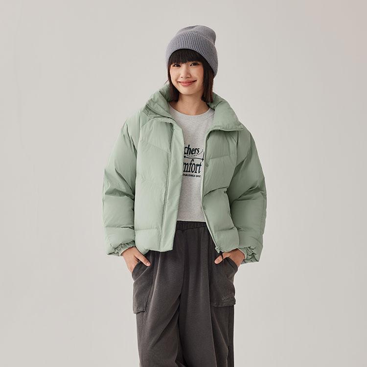 Skechers Warm Waterproof Anti-Static Lightweight Casual Sports Jacket Women Outerwear Light-Gray L425W019-05CQ