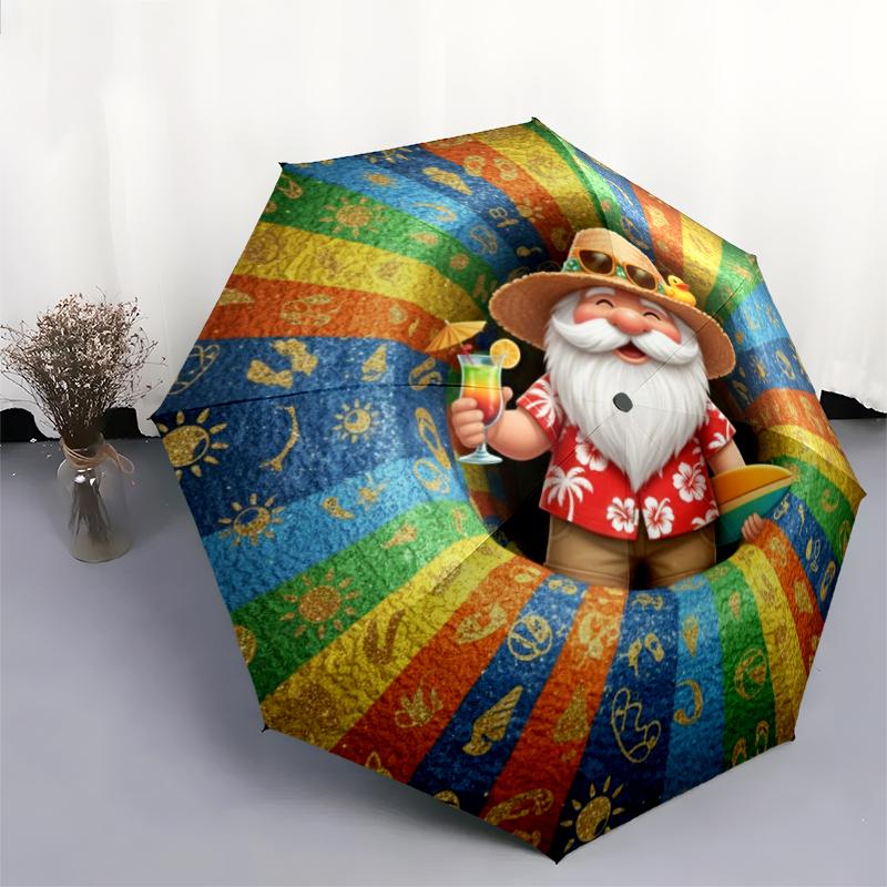 1 PC Automatic Folding Umbrella - Cartoon Pattern, Portable & Foldable Design with 8 Ribs, Christmas Birthday Gifts