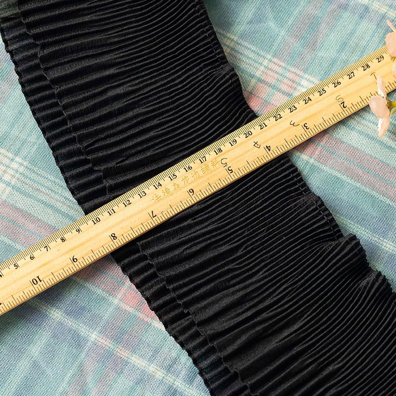 1Meter Black Lace Fabrics For Sewing Clothes Pleated Ribbons Diy Crafts Supplies Party Dress Needlework Decorative Trimmings