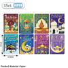Set di Libri da Pittura Fai da Te Ramadan Eid Mubarak per Feste di Bambini Musulmani Arte Creativa Scarabocchio Libro da Disegno Attività Islamiche per Bambini