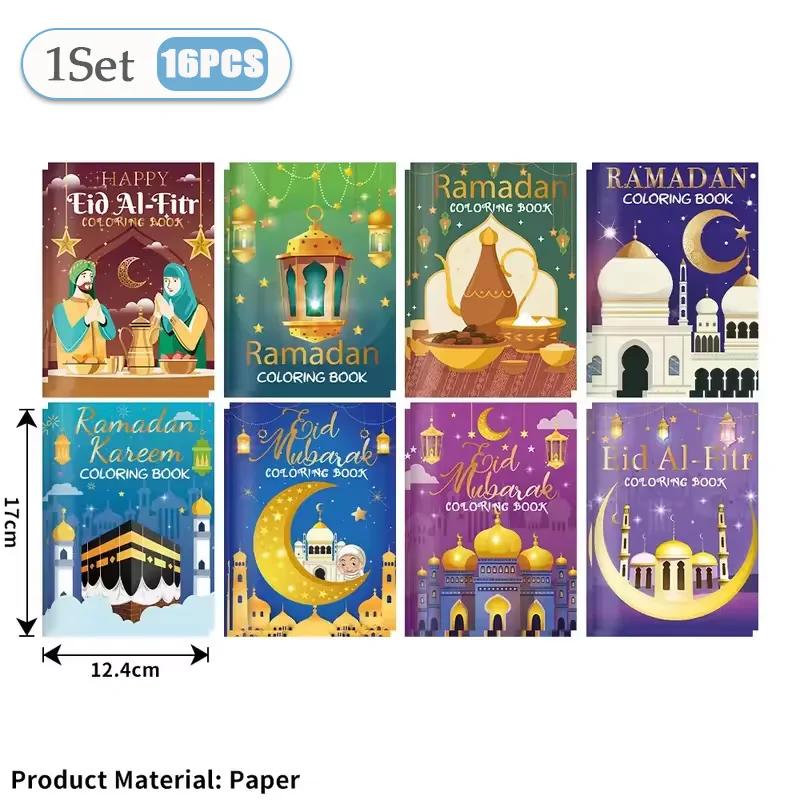 

Ramadan Eid Mubarak DIY Painting Book Set for Muslim Kids Party Creative Doodle Art Sketch Book Islamic Activities for Children