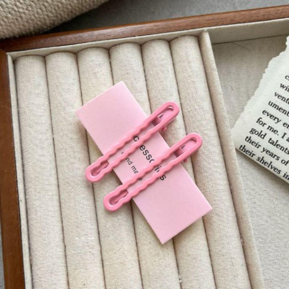 Alloy Candy-colored Cute Hairpin Solid Color Hair Accessories Decorate Hairpin with Wavy Side