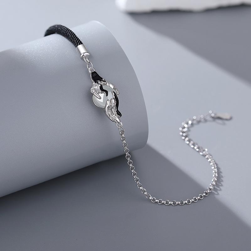 Tichya Jade & Agate Men s Bracelet: S925 Sterling Silver, New Chinese Style, Cloud Shine, Light Luxury High-End Feel. 925 Silver