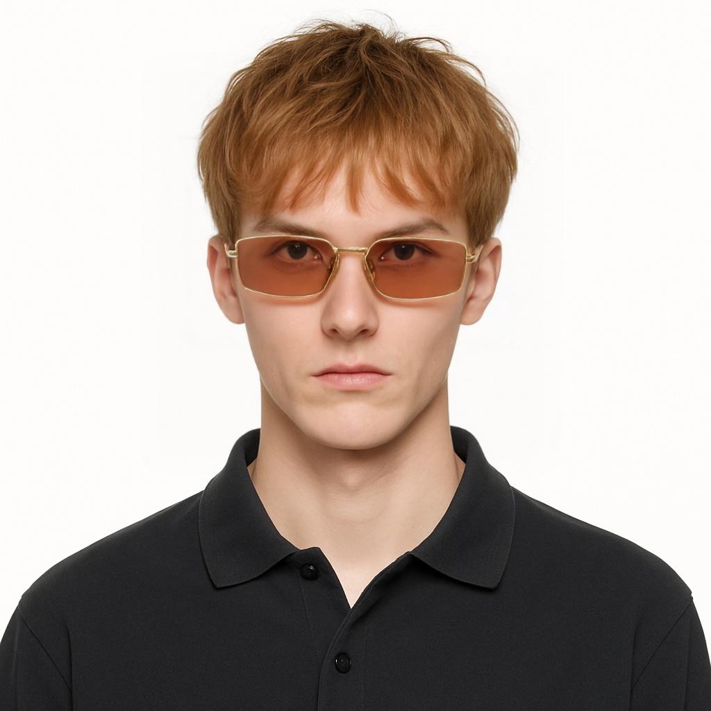 Prada Logo Detail Square Sunglasses Men sunglasses Brown PRA60S5AK07V