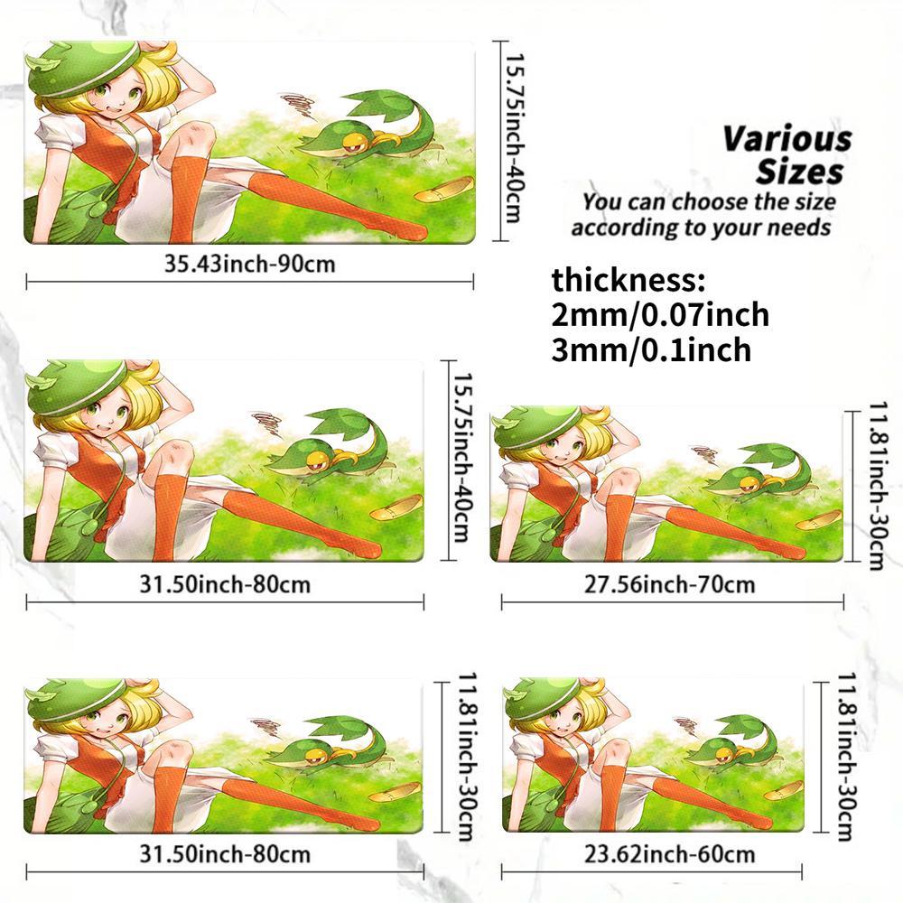 Pokemon Trainers Library Scene NonSlip Washable Gaming Desk Mat 30x80x0.2cm