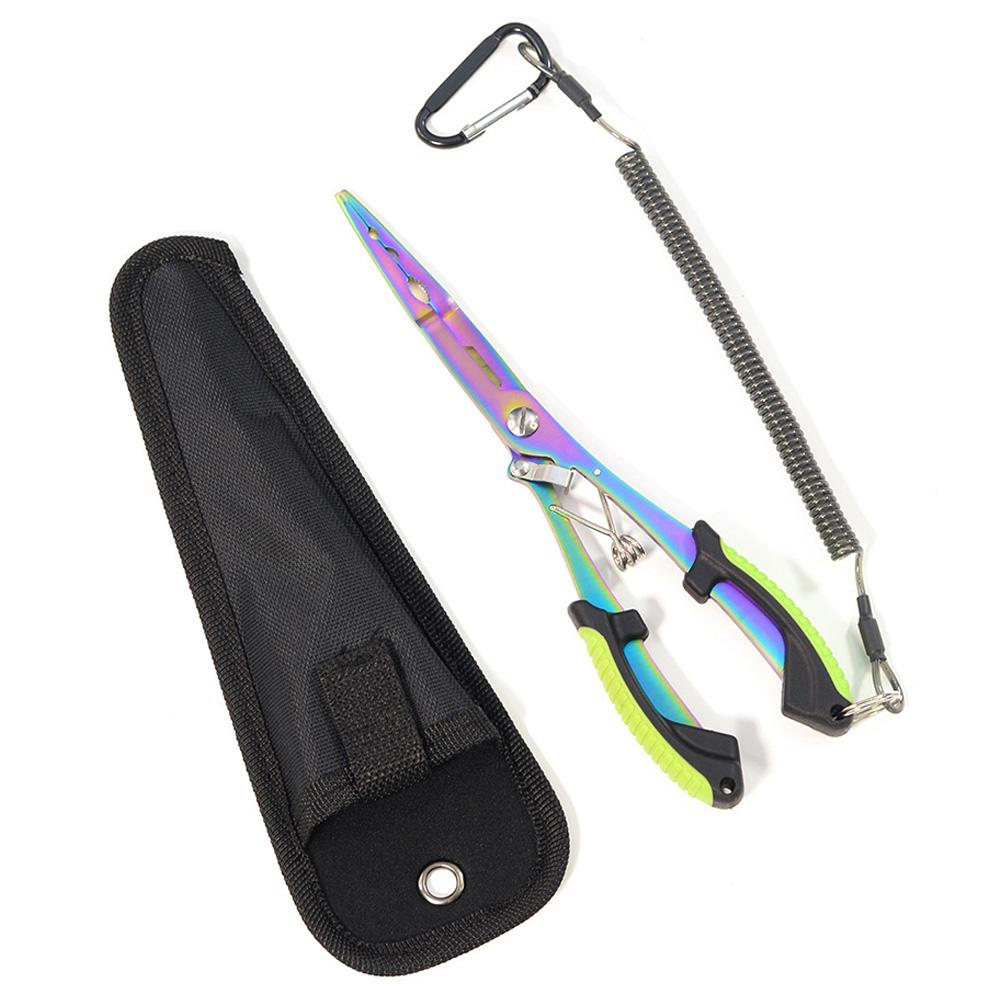 

Multifunctional Fishing Pliers Stainless Steel Hook Remover Fishing Line Cutter Scissors for Freshwater Saltwater зелений