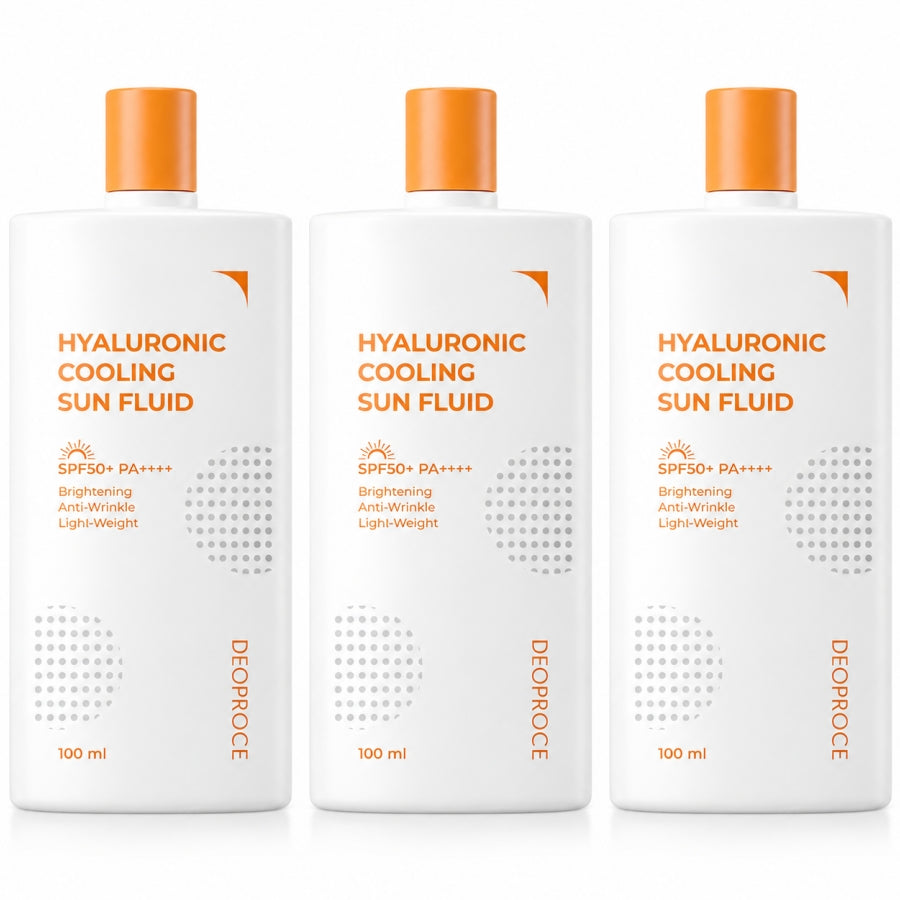 Deoproce Fluido Solare Rinfrescante all'Acido Ialuronico SPF50+ PA++++ 100ml*1Pz/2Pz/3Pz/4Pz