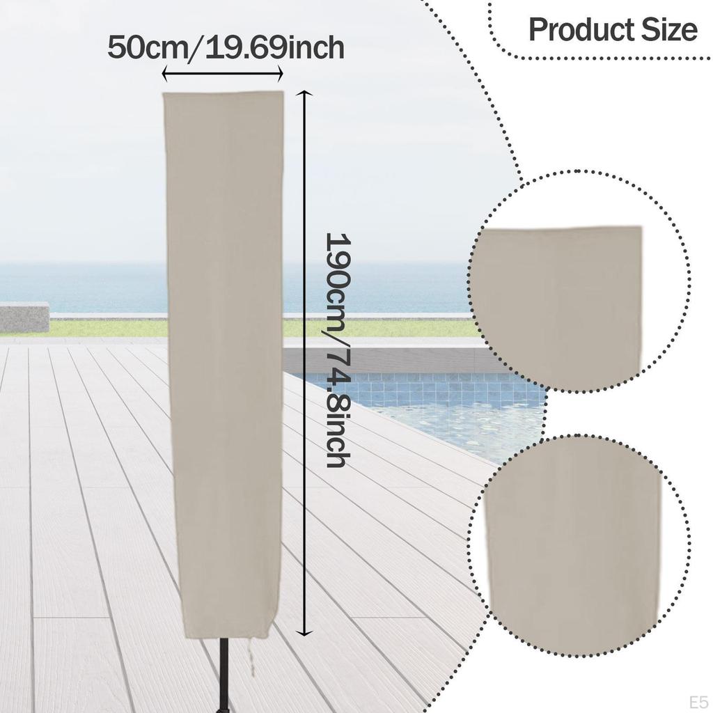 Patio Market Umbrella Canopy Cover Outside Parasol Portable Oxford Cloth Protector Dustproof