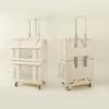 High Aesthetic Pet Trolley Breathable 2-Layers Cat Baskets Travel Transport Case with Comfortable Design Convenient for Travel