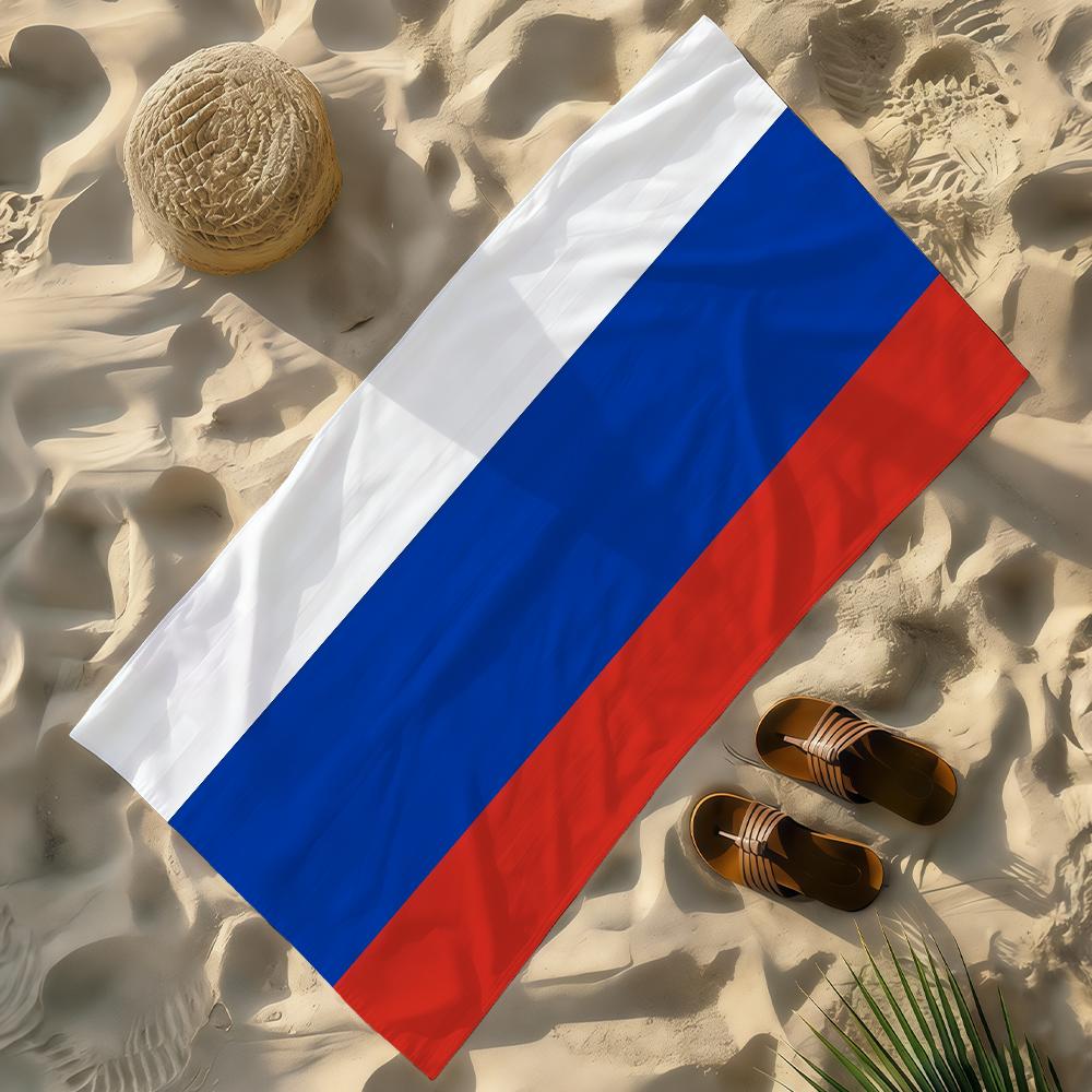 Flag of Russian Towel Soft Lightweight Anti-Sand Large Beach Towel Quick-Drying Bath Sports Family