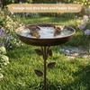 Verwijderbare 13 Inch Diameter Kom Metalen Vogelbad met Metalen Paal Vintage Metalen Vogelbad Kom Vrijstaande Voederbak voor Buiten