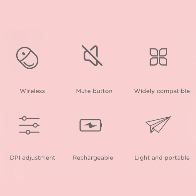 Mouse Wireless USB Ricaricabile Bluetooth Silenzioso 2.4G Mouse da Gioco Ergonomico per Macbook Notebook PC Laptop Ufficio