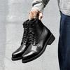 Pánské luxusní módní vysoké motorkářské boty černé trendy originální kožené boty party banketové šaty kovbojské boty dlouhé botas hombre