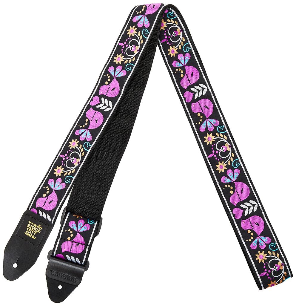 5331 Guitar Strap JACQUARD STRAP PURPLE BIRD LUPIN Jacquard Strap Purple Bird Lupine Free Size [ERNIE BALL] [Genuine]