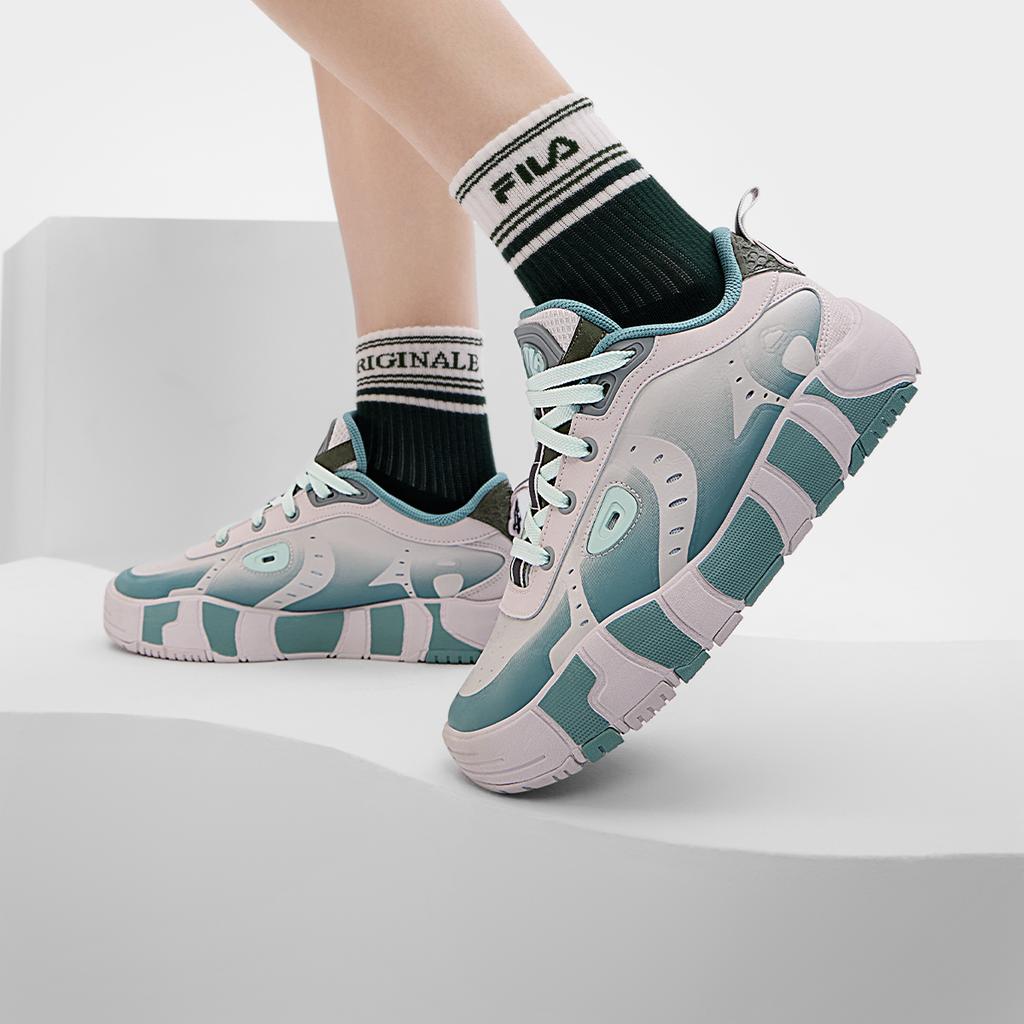 New FILA MELT Low Top Skateboard Shoes Women's Pink Green F12W431201FHW