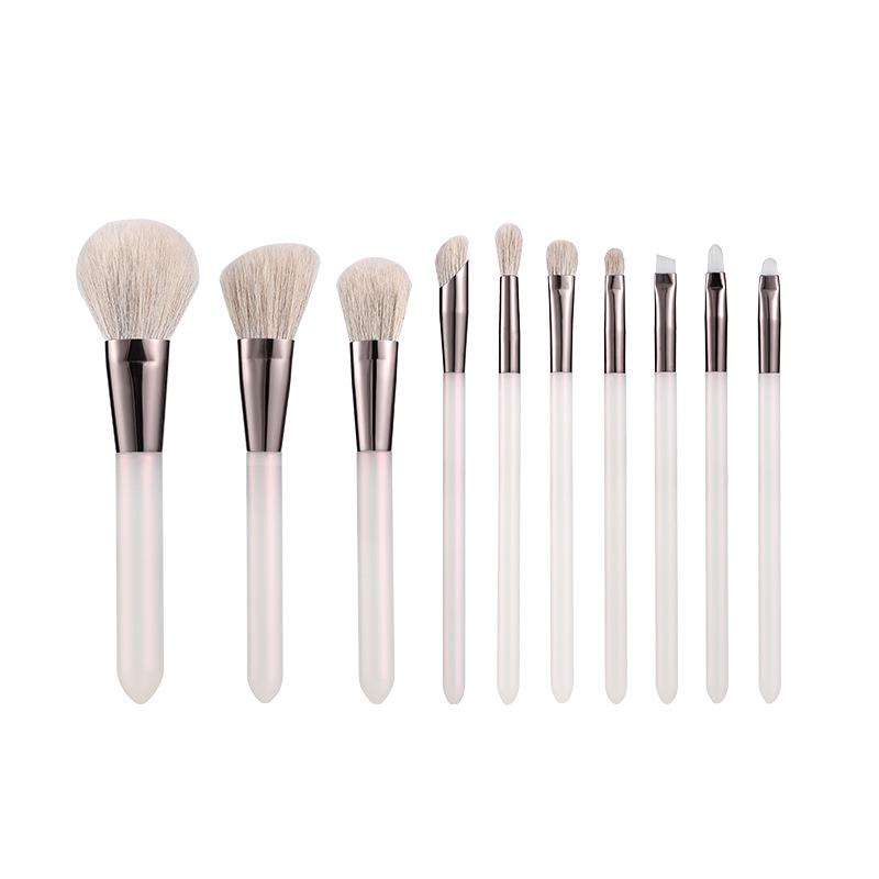 10-Piece Floating Light Makeup Brush Set with Soft Bristles for Powder, Blush, Eyeshadow