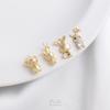 14K Gold-Filled Zircon-Inlaid Mini Rabbit and Bear Pendant Charm for DIY Bracelets