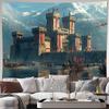 Massive Fantasy Castle Tapestry Wall Hanging Medieval Gothic Kingdom Decor Art for Living Room Palace Backdrop 180x280cm