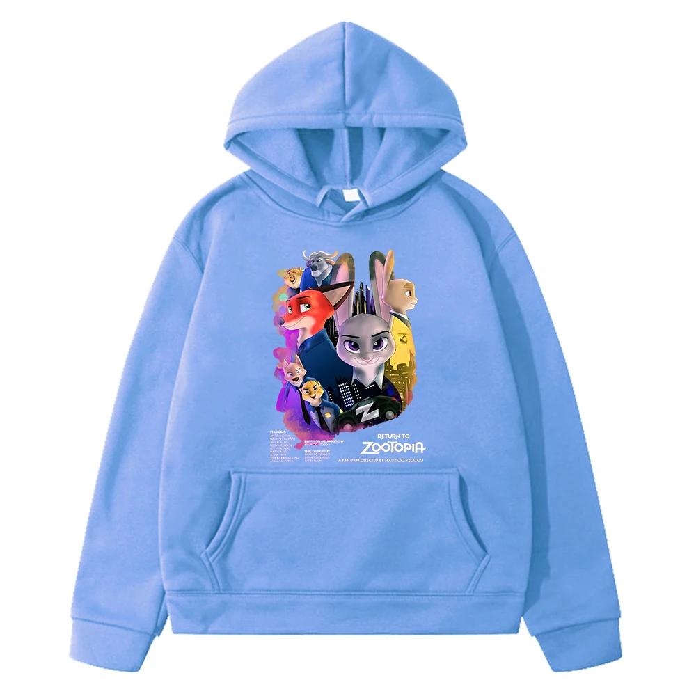Kawaii Zootopia 2 Print anime hoodie Fleece sweatshirt y2k sudadera Autumn hoodies boy pullover jacket kids clothes girls Boys and girls clothes