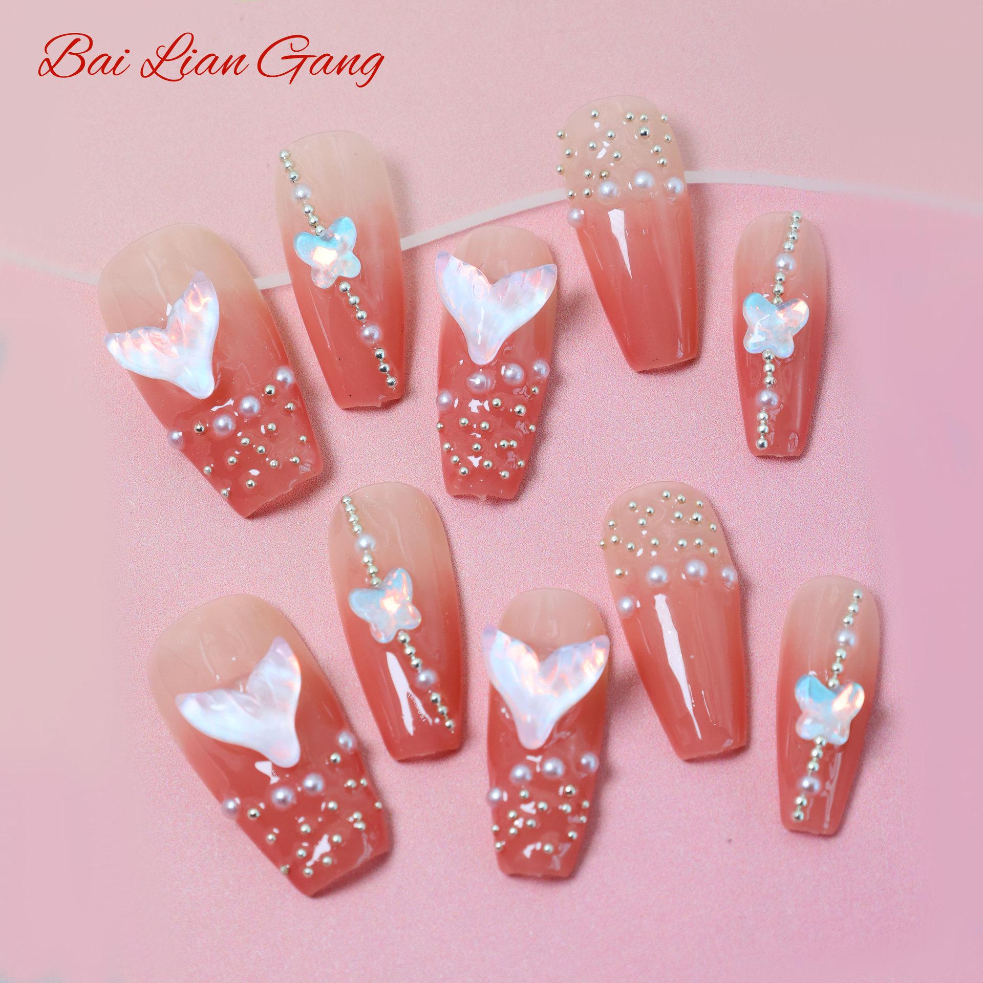 

East China Sea Pure Handmade Steel Armor - Summer Cool Light Luxury Nail Pieces Series