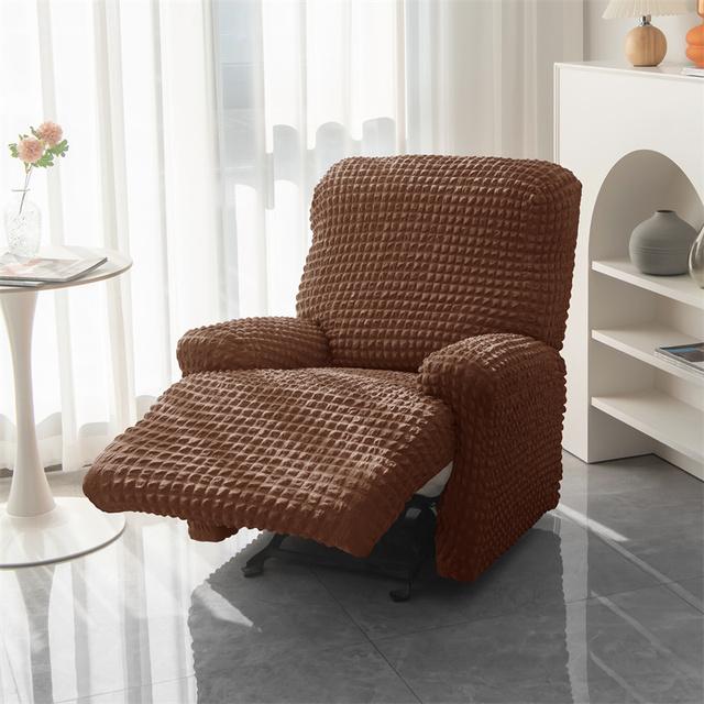 Gekräuselter Seersucker-Liegesofabezug, geteilter Stil, Sofabezug für Wohnzimmer, elastischer Lazy Boy-Stuhlbezug, Sesselbezug