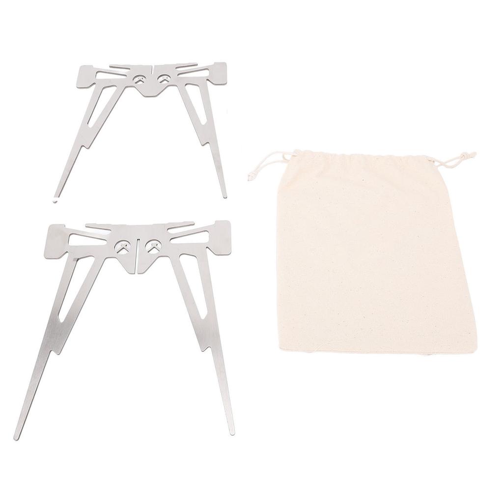 Campfire Stand for Cooking Stainless Steel Detachable Portable Outdoor Fire Pit Stand Camping Stove Support Rack for