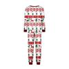 Family Matching Christmas Pajamas Set Long Sleeve Neck Print Loungewear for Parents and Kids