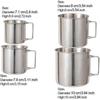 Camping Campfire Mug with Handle, Folding Big Stainless Steel Cup 4 Piece Set