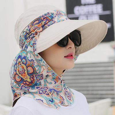 Women'S Face Protection Hat Practical Summer Foldable Uv Sun Hat Wide Brim