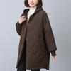 2024 Women's Mid-Length Fleece-Lined Cotton Coat - Plus Size, Loose Fit, Warm Winter Jacket for Middle-Aged Women
