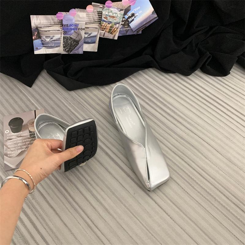 

Bailamos Square Toe Flats Shoes Women Korean Style Solid Shoes Leisure Comfortable Slip on Loafers Soft Ballet Shoes Zapatos Muj 35