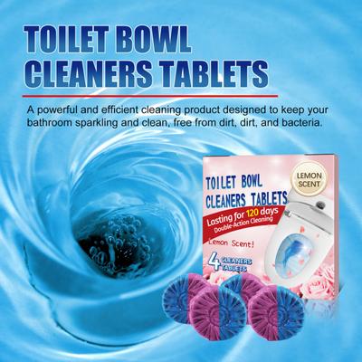 4Pcs Automatic Toilet Bowl Cleaner Tablets Fast Acting Quick Dissolving Long-lasting Bathroom Toilet Tank Cleaning Blocks