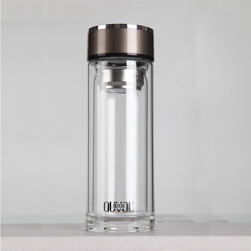Quyoujia JZ-320ML Double Wall Glass Business Tumbler