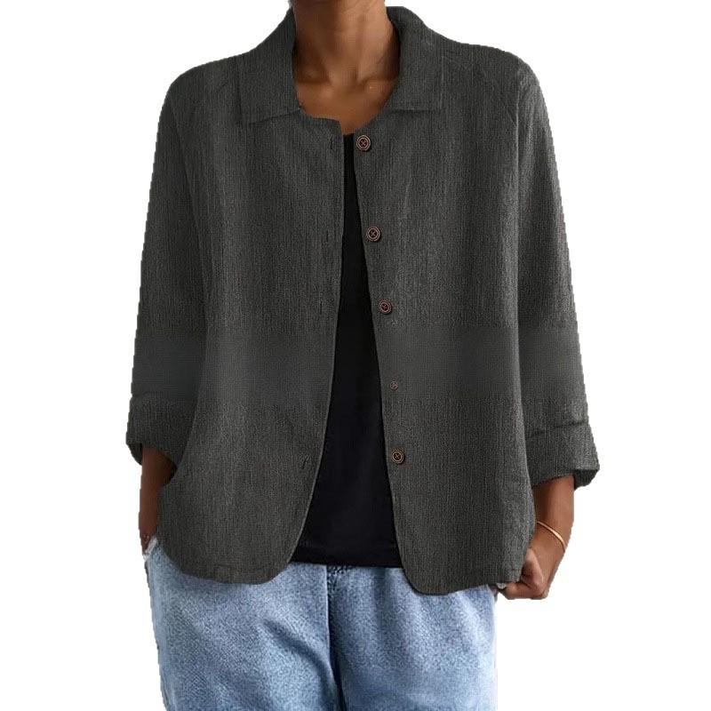 2026 Womens Casual Shirt Collar Open Front Cardigan Sweater Long Sleeve Lightweight Outerwear