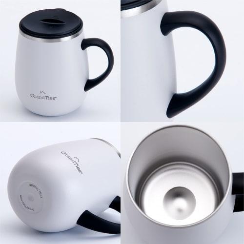 GRANDTIES Premium Vacuum Insulated Mug, 460ml, Available in 19 Colors, with Easy-Open Sliding Lid, Stainless Steel Double-Wall Vacuum Insulation, Keep