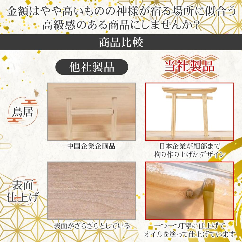 [Mie Prefecture Corporation Planning] Shinto Shrine, Ofuda Stand, with Torii Gate, Shinto Shrine Holder, Hamaya Holder, Made of White Pine, Simple