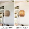 Hemp Rope Rattan Wall Lamp Antique Asia Hotel Indoor Living Room Bedroom and Office Vanity  Modern E27 Woven Bedside Wall Light
