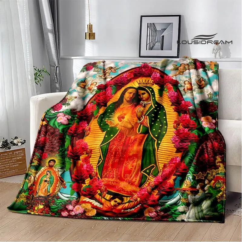 Virgin Mary Faith Print Blanket Flannel Soft Comfort Blanket Home Travel Blanket Kids Warm Blanket picnic blanket birthday gift