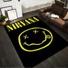 Nirvana Band Yellow Logo Printed Non-slip Rug, Suitable for Living Room and Bedroom Sofas